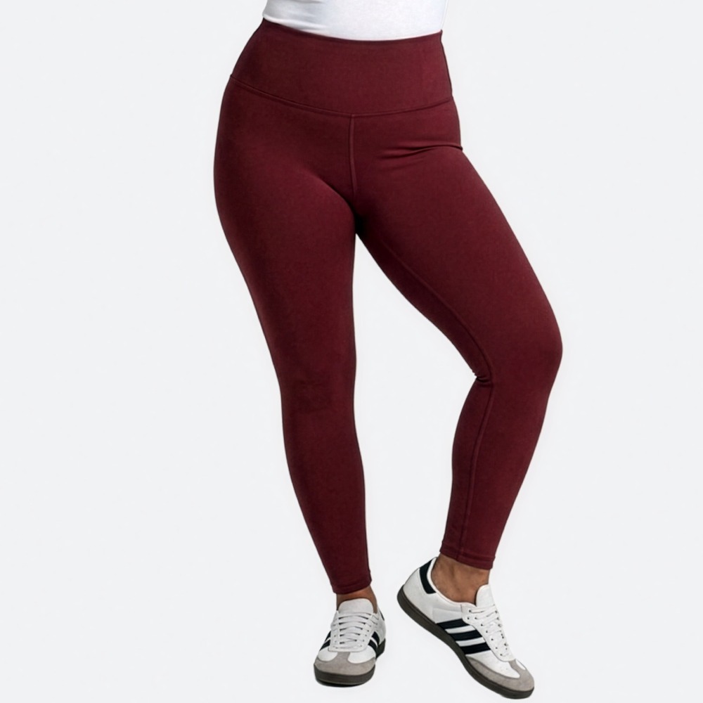 90 Degree By Reflex Currant Leggings M/L 10 Burgundy High Waisted
